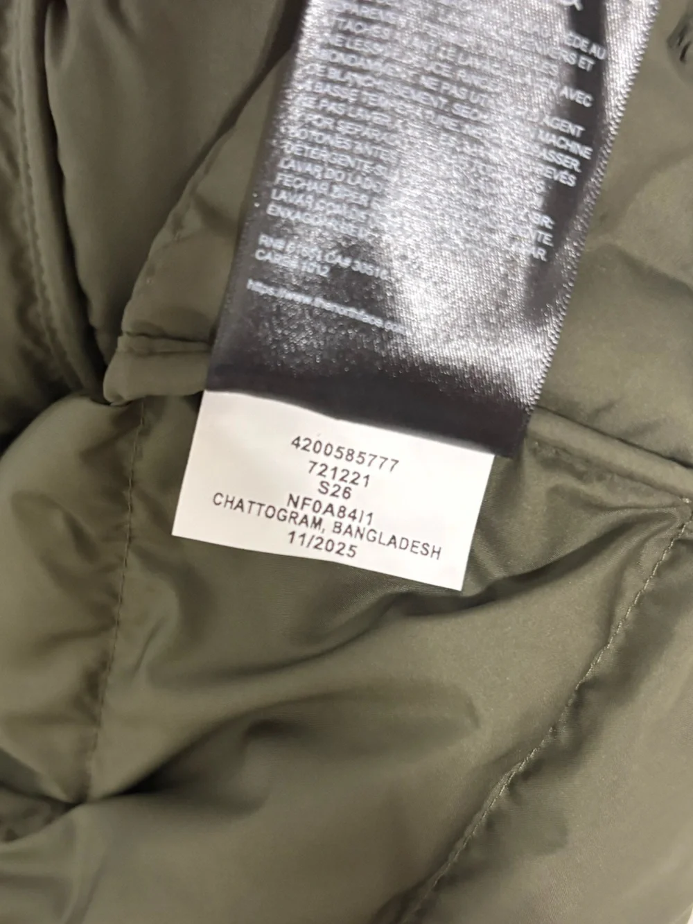 NEW The North Face Men’s XXL Taupe Green Aconcagua 3 Hoodie Down Puffer Jacket
